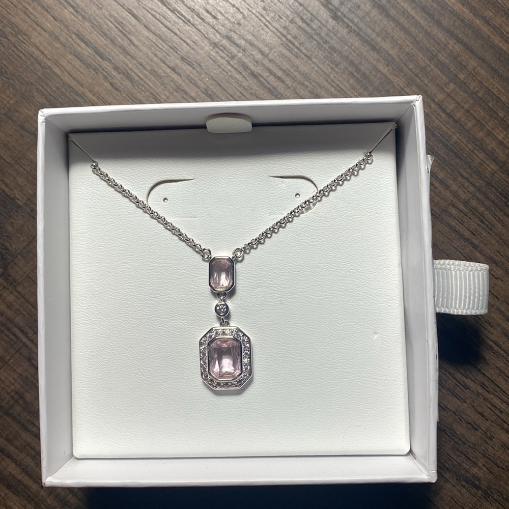 Pink Quartz Necklace with Ring